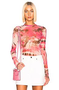 Msgm Sheer Blouse In Ombre & Tie Dye,pink