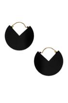 Isabel Marant Half Glossy Earrings In Black,metallic
