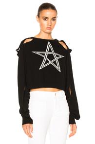 Preen By Thornton Bregazzi Cropped Kendra Sweater In Black