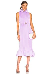 Tibi Sleeveless Belted Dress In Purple