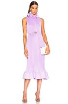 Tibi Sleeveless Belted Dress In Purple