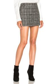 Tibi Tweed Skirt In Black,checkered & Plaid