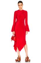 Juan Carlos Obando Diamond Long Sleeve Bias Dress In Red