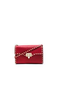 Valentino Medium Rockstud Shoulder Bag In Red