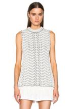 Proenza Schouler Weaving Jacquard Sleeveless Crewneck Sweater In White