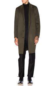 Acne Studios Charles Coat In Green,gray