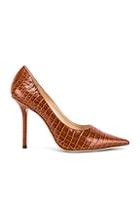 Jimmy Choo Croc Embossed Love 100 Heel In Brown