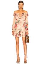 Zimmermann Laelia Frill Dress In Floral,pink