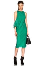 Ann Demeulemeester Chiffon Tunic Dress In Green