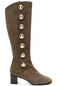 Chloe Suede Orlando Knee High Boots In Gray