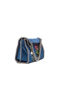 Stella Mccartney Falabella Mini Embroidered Tote In Blue