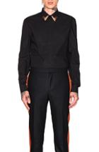 Givenchy Cuban Fit Metal Pin Poplin Shirt In Black