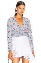Veronica Beard Maisle Blouse In Blue,floral