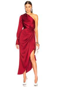 Monse One Sleeve Pajama Gown In Red