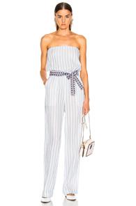 Lemlem Nefasi Strapless Jumpsuit In Blue,stripes