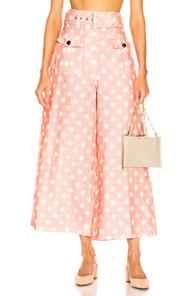 Zimmermann Corsage Safari Pant In Pink,polka Dots