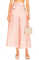 Zimmermann Corsage Safari Pant In Pink,polka Dots