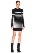 Isabel Marant Haeza Navy Knit Dress In Blue,stripes