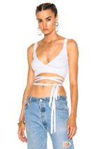 Alexander Wang Ribbed Wrap Bra In White