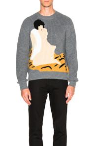3.1 Phillip Lim Cropped Novelty Intarsia Pullover In Gray