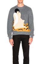 3.1 Phillip Lim Cropped Novelty Intarsia Pullover In Gray