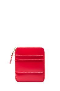 Comme Des Garcons Raised Spike Full Zip Wallet In Red