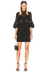 Self-portrait Lace Halter Mini Dress In Black