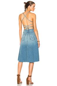 Mother Tie Back Dress In Blue
