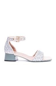 Marni Glitter Sandals In Gray