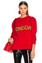 Alberta Ferretti Wednesday Crewneck Sweater In Red