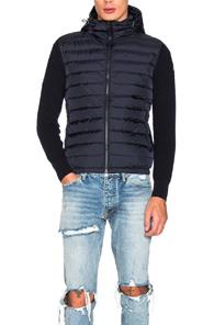 Moncler Maglione Tricot Cardigan In Blue