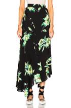 Proenza Schouler Printed Crepe Georgette Asymmetric Skirt In Black,floral