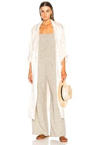 Raquel Allegra Cargo Trench Coat In Cream