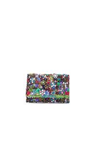 Oscar De La Renta Embroidered Satin Petite Evening Bag In Green,metallics,floral,abstract