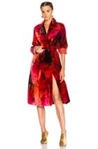 Raquel Allegra Cropped Trench In Ombre & Tie Dye,red