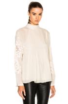 Tibi Embroidered Top In Neutrals