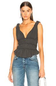 Icons Gathered Jersey Top In Gray