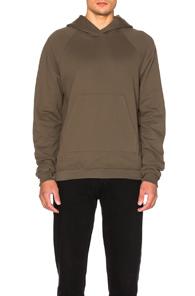 John Elliott Unfinished Edge Raglan Hoodie In Green