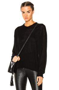 T By Alexander Wang Long Sleeve Pullover Sweater In Black