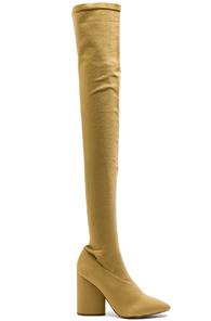 Yeezy Season 4 Stretch Canvas Thigh High Boots In Neutrals
