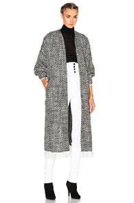 Isabel Marant Iban Tweedy Coat In Black,geometric Print