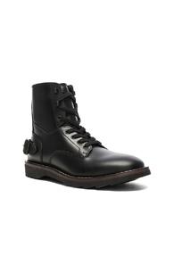 Coach 1941 Leather Combat Boots In Black