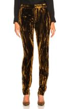 Saint Laurent Velvet Trousers In Metallics