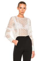 Self-portrait Daisy Frill Detail Top In White