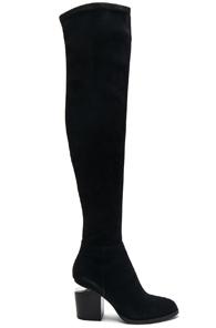 Alexander Wang Suede Gabi Thigh High Boots In Black