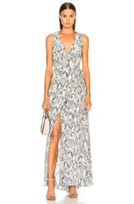 L'agence Calla Wrap Dress In Animal Print,gray