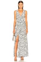 L'agence Calla Wrap Dress In Animal Print,gray