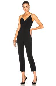 Cushnie Et Ochs One Shoulder Cropped Sleeveless Jumpsuit In Black
