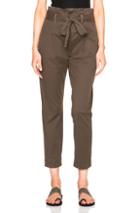 Frame Denim Skinny Paper Bag Trousers In Green