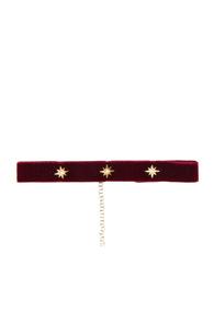 Bartoli Starburst Crushed Velvet Choker In Red